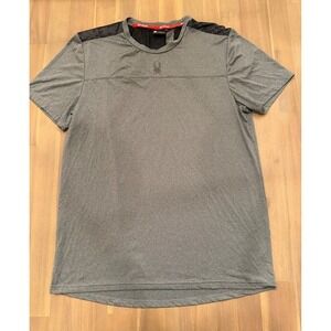 Spyder Active Mens Large Gray Performance T-Shirt Camo Accent Athletic Workout